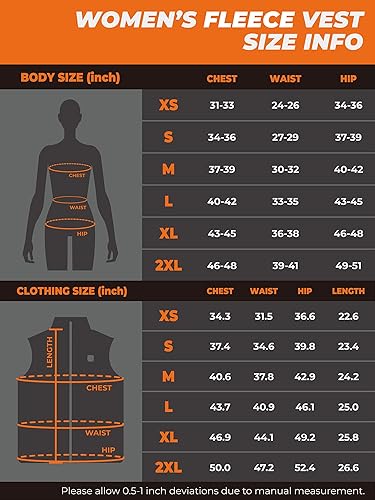 Vista 7 de ORORO Chaleco térmico para mujer con batería - Chaleco de forro polar eléctrico capa base