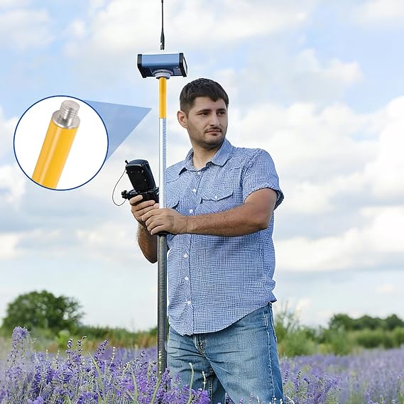 Extending Rod Lasers Level 6 inch Length Surveying Tripod Pole, Extending Pole for Line Laser Rotating GPS GNSS RTK Surveying Prism (15CM)