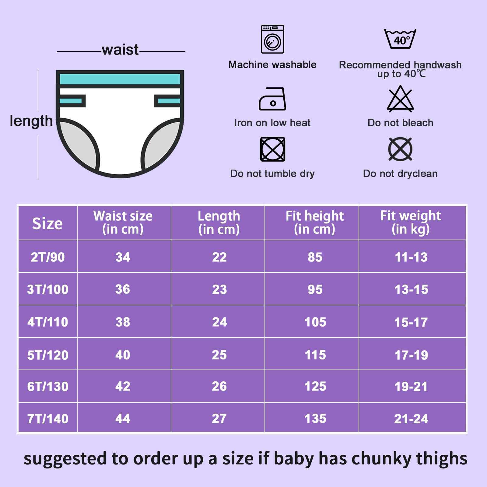 FLYISH DIRECT Potty Training Pants Girls 100% Cotton, 6 Packs Absorbent Potty Training Underwear for Girls and Boys, Reusable Training Pants for Toddlers, Mix Purple, 9 Years — view 38