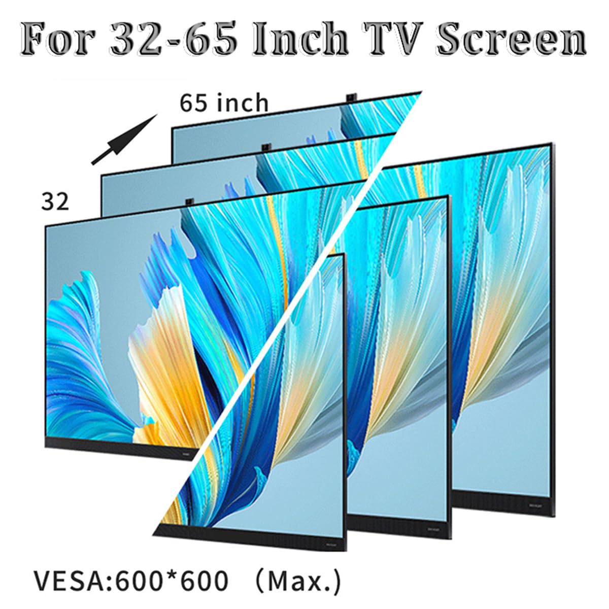 Soporte de TV motorizado con mando a distancia, ajuste de ángulo de 0-75° para montaje en techo y pared, ideal para televisores de pantalla grande