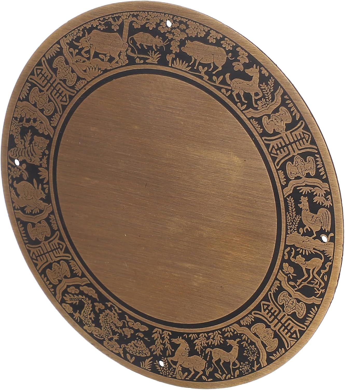 Uonlytech Zodiac Box Decorative Plate for Cabinet and Shelf Antique Brass Inlay Versatile Storage and Decorative Use Accent