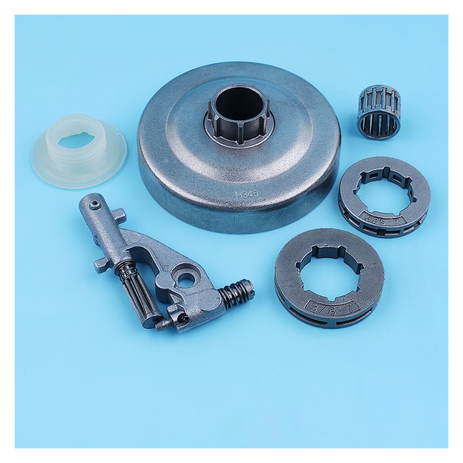 Kit de cojinete de aguja de bomba de aceite de tambor de embrague de 3/8 "para Jonsered CS2156 CS2159 2156 2159 piñón de llanta de motosierra pieza de repuesto de 7 dientes