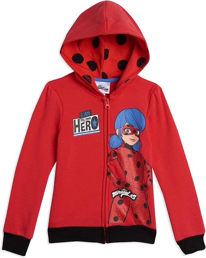 Amazon.com: Miraculous Sudadera con capucha de forro polar de manga larga  con cremallera : Ropa, Zapatos y Joyería