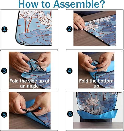 Miniatura 3 de Yesland Paquete de 3 baberos para adultos mayores, lavables e impermeables, protectores de ropa de 30 x 19.5 pulgadas, con atrapador de migas