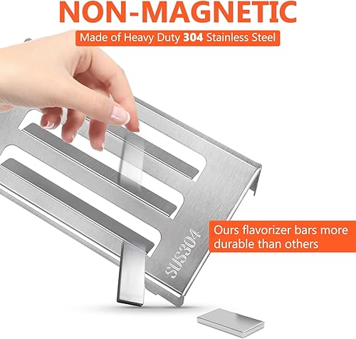 Miniatura 45 de QuliMetal 65505 Deflectores de calor para parrillas Weber Genesis serie 300 (control de montaje frontal), Genesis E/S-310, E/S-330 (2011-2016)