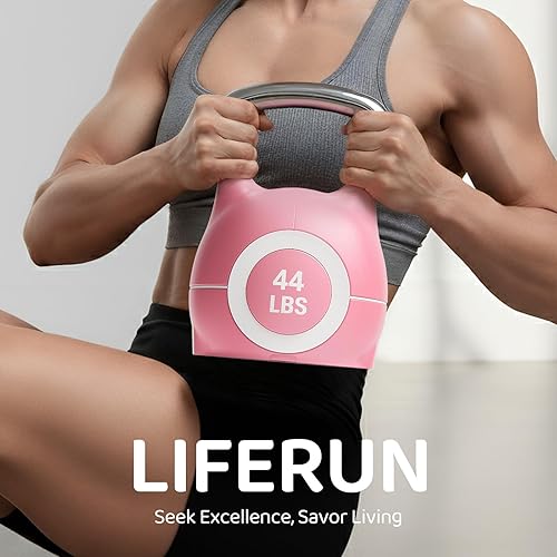 Miniatura 2 de LIFERUN Juego de pesas rusas ajustables pesas rusas 7 en 1, elige 22.5 libras o 44 libras, dial de peso de cambio rápido y bloqueo de seguridad,