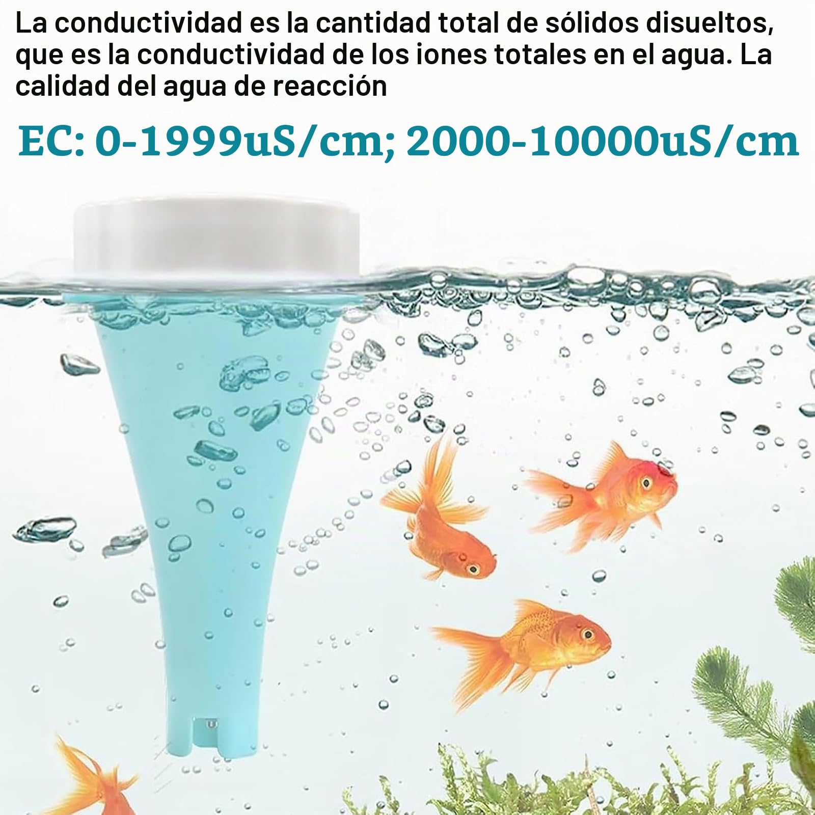 Comprobador de agua digital para piscina 6 en 1 con conexión a aplicación, medición profesional de PH, redox, cloro, EC y temperatura, detector de calidad del agua
