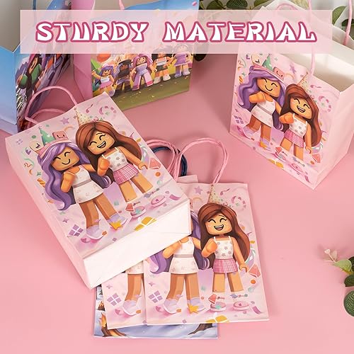 Miniatura 5 de Kauai Sun 16PCS Robot Sandbox Game Theme Party Bags, Four Unique Designs Goodie Bags for Girls Boys, Kids Blocks Party Favors Supplies Candy Treat