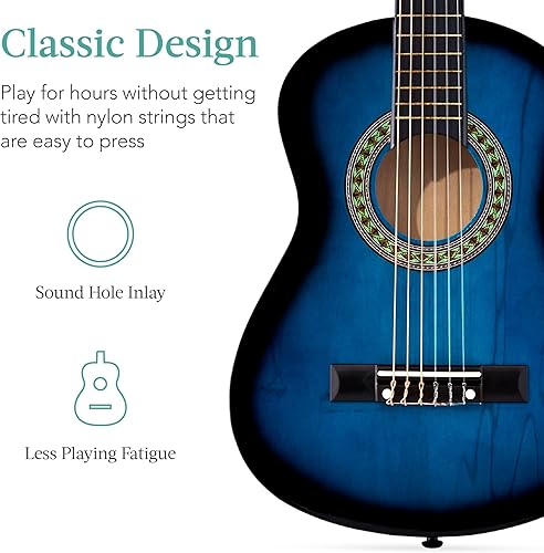 Vista 59 de Best Choice Products - Kit de guitarra acústica para principiantes, 38 pulgadas Rayos de sol