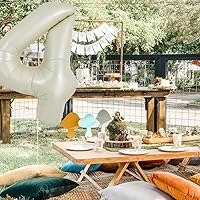 Vista 3 de TONIFUL Globo blanco crema de 40 pulgadas con números grandes del 0 al 9 (cero nueve), decoraciones de fiesta de cumpleaños, sesión de fotos