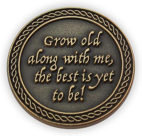 Miniatura 2 de Moneda de bolsillo chapada en oro antiguo para una cita nocturna, te amo, envejece junto conmigo, lo mejor está por ser, regalo de amor para hombres