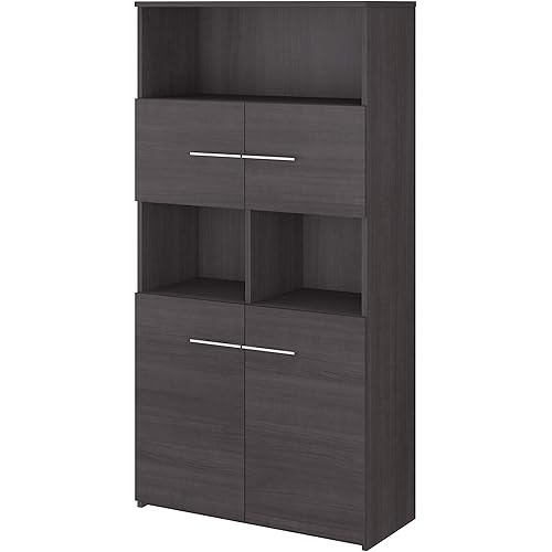 Bush Business Furniture Office 500 5 Shelf Bookcase with Doors