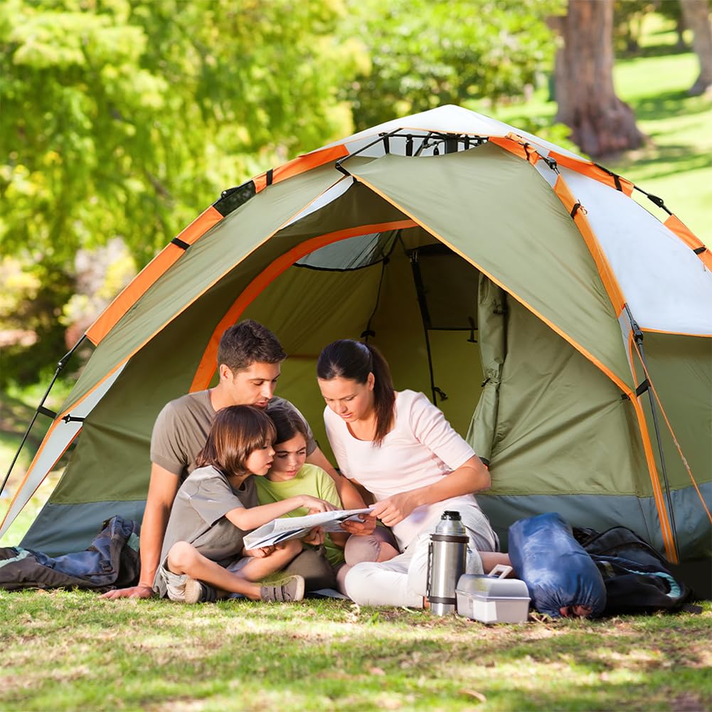 Tienda de Campaña 2-3 Personas, Tienda Pop Up Portátil, Tienda Instantánea con 2 en 1 Doble Capa, Anti Impermeable Viento, para Camping, Familiar, Senderismo, Mochileros