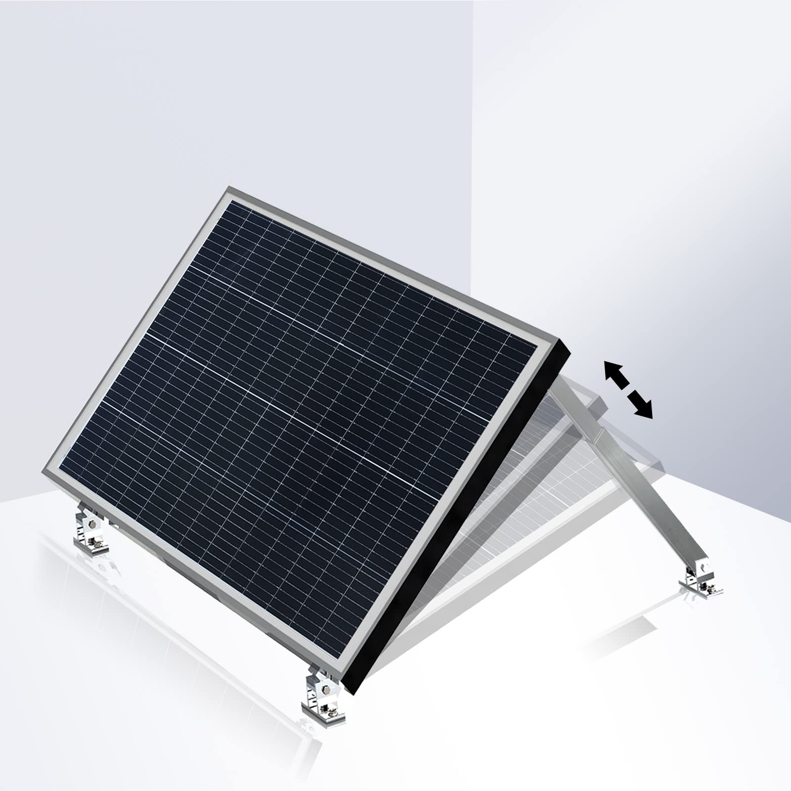 enjoy solar Soporte ajustable de aluminio con ángulo de inclinación de 10° -30° para el panel solar, adecuado para todos los anchos de módulo (incluye tornillos y tuercas)