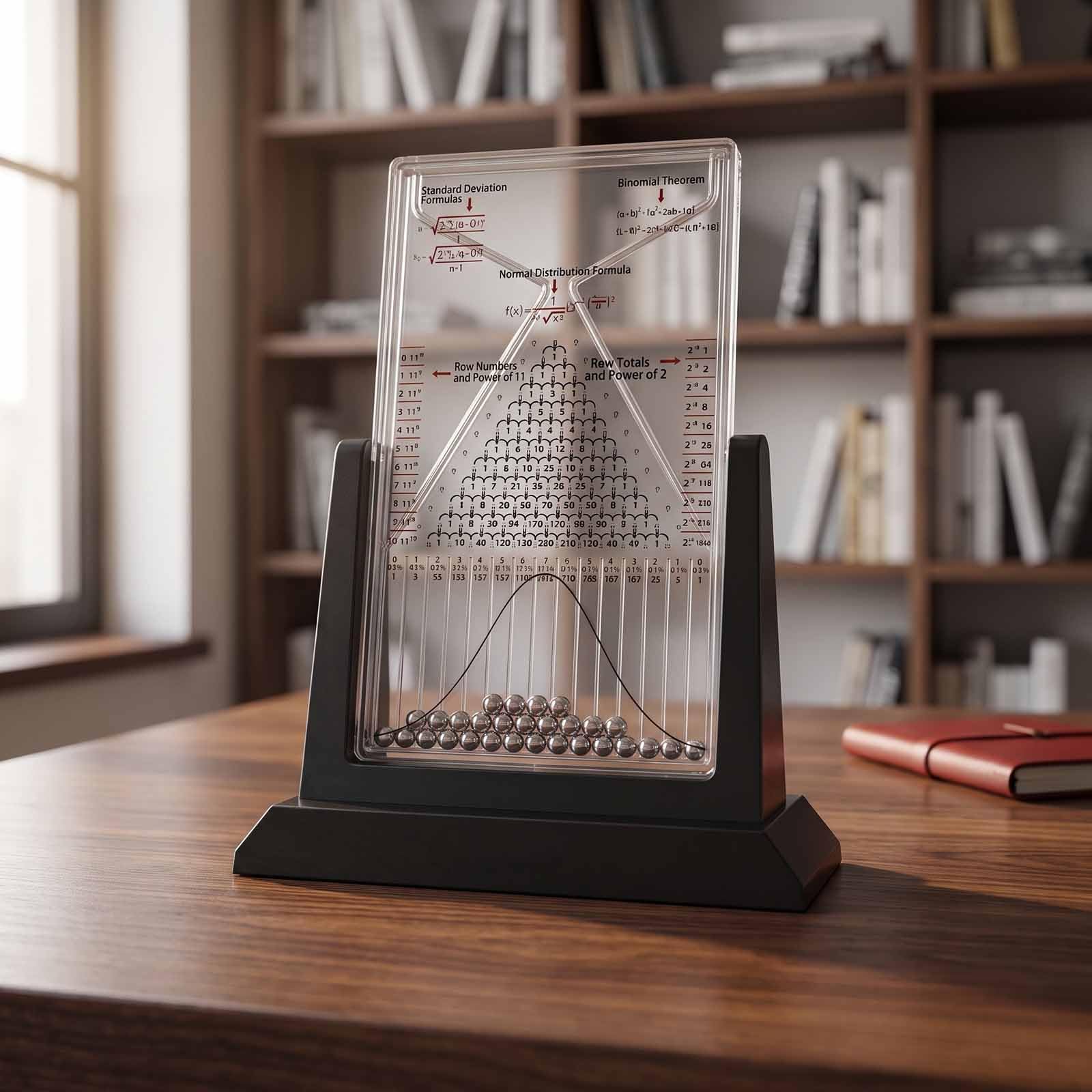Tableau De Galton, Tableau De Galton De Bureau, Outil Pédagogique pour Laboratoire De Physique, Démonstration Efficace des Lois Statistiques, Modèle De Démonstration des Probabilités avec Courbe