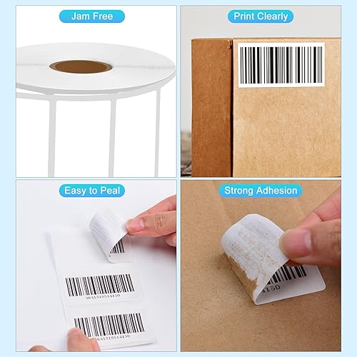 Miniatura 4 de NineLeaf 5 rollos (1500 etiquetas) compatibles con Brother RD-S05U1 RDS05U1 2.008 in 2 pulgadas x 1 pulgadas, carpetas de archivos de papel blanco