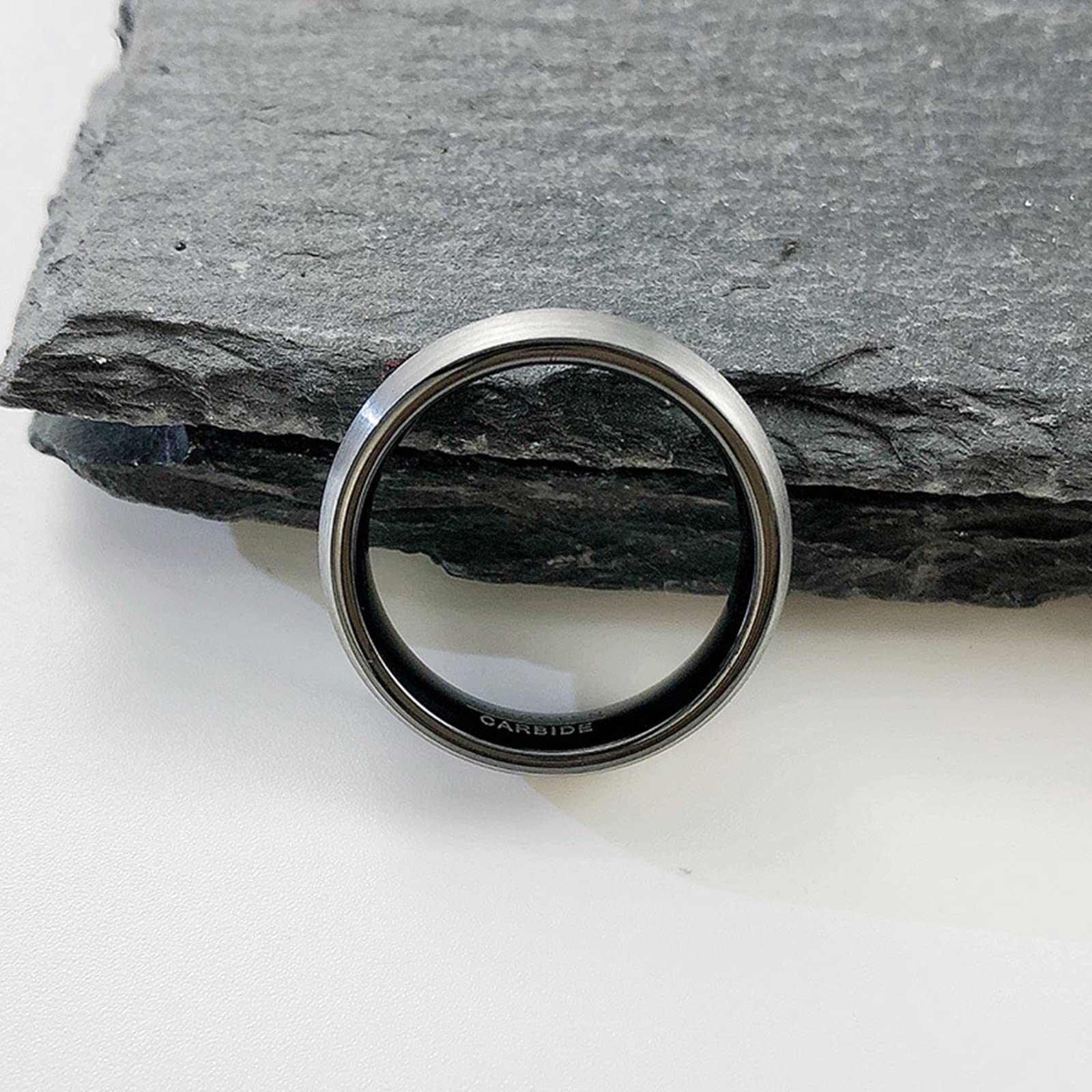 Coppia di anelli di nozze, anelli di tungsteno da donna nero spazzolato anello 8 mm regalo di fidanzamento per coppia