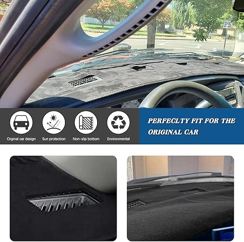 Miniatura 2 de KEDAKEJI Cubierta Negra para Tablero Alfombrilla Compatible con 2002-2005 Dodge Ram 1500, 2003-2005 25003500 (Ram 02-05)