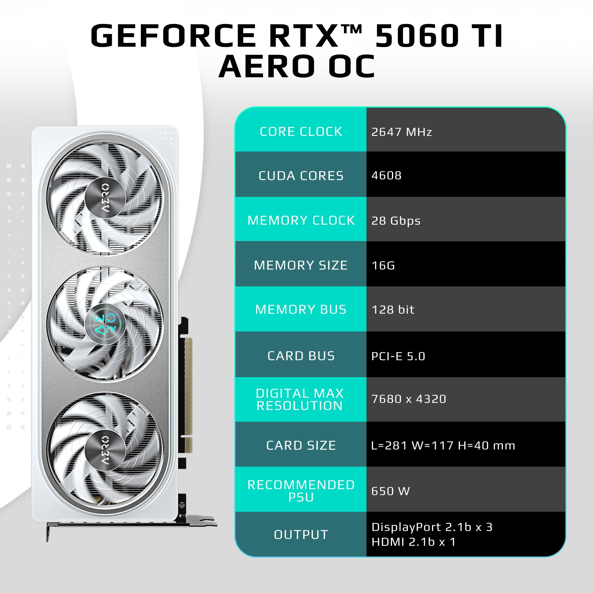 Amazon.com: GIGABYTE GeForce RTX 5060 Ti AERO OC 16G Graphics Card