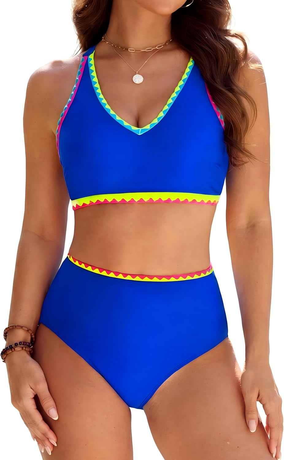 BMJL High Waisted Bikini Sets for Women Sporty Two Piece Tummy Control Swimsuits Beach Swim Suit 2025
