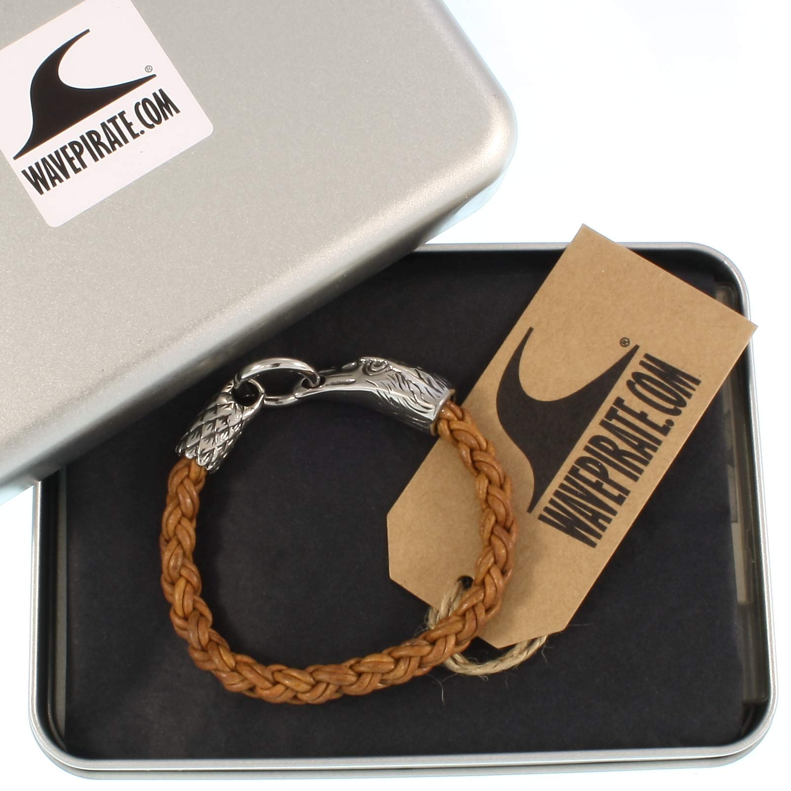 Leder-Armband Edelstahl Eagle Adler ZO Cognac Herren