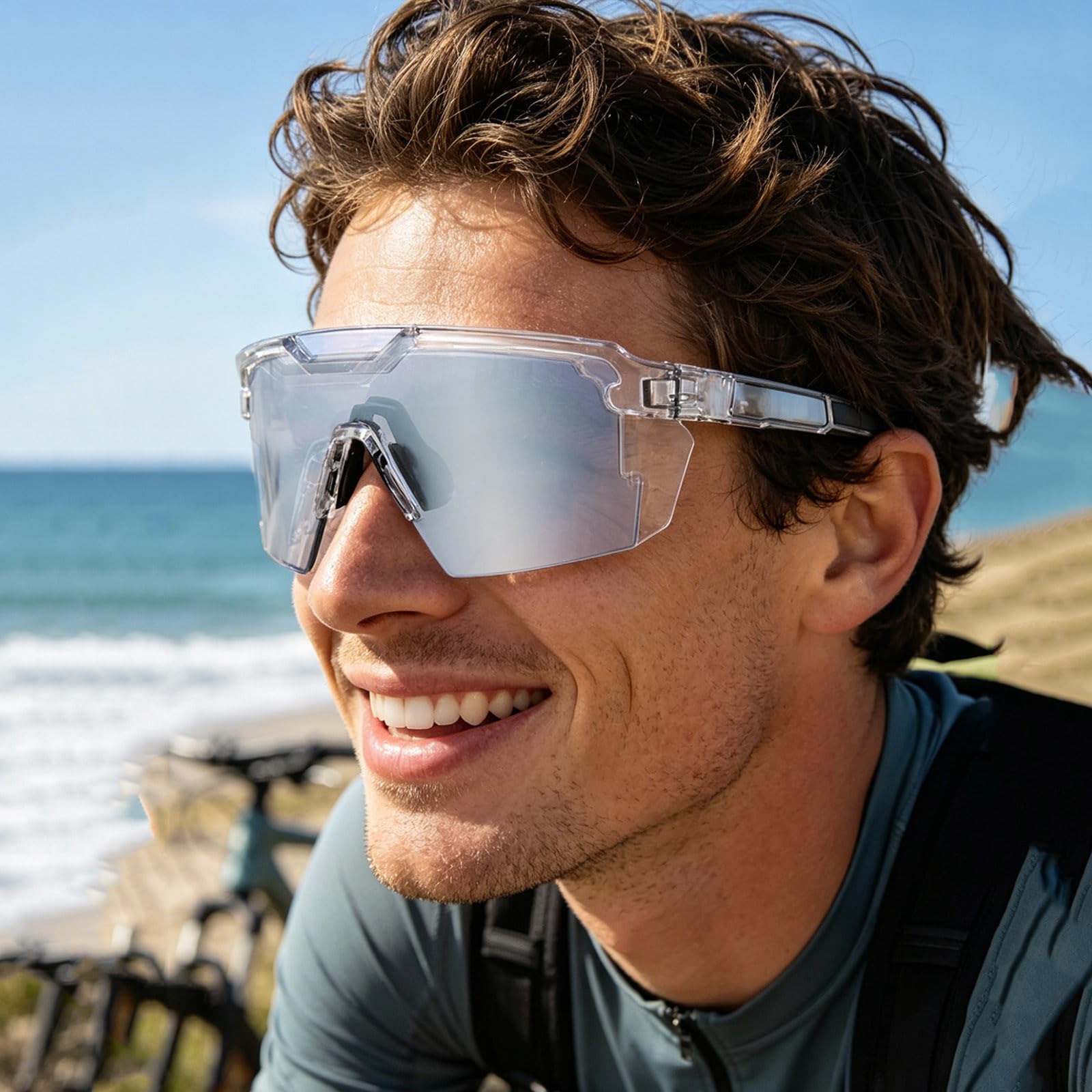 Gafas de sol polarizadas fotocromáticas UV400, lentes de policarbonato resistentes a los impactos para deportes al aire libre y protección del trabajo, gafas duraderas