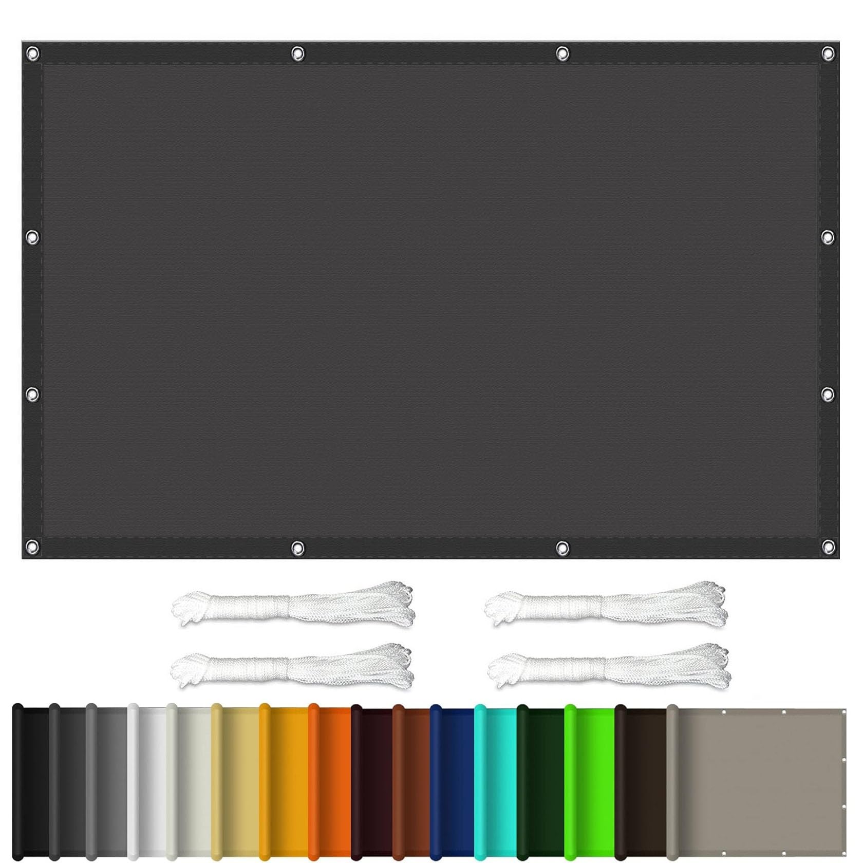 Voile d'ombrage pare-soleil 2x3,5m noir en polyester imperméable
