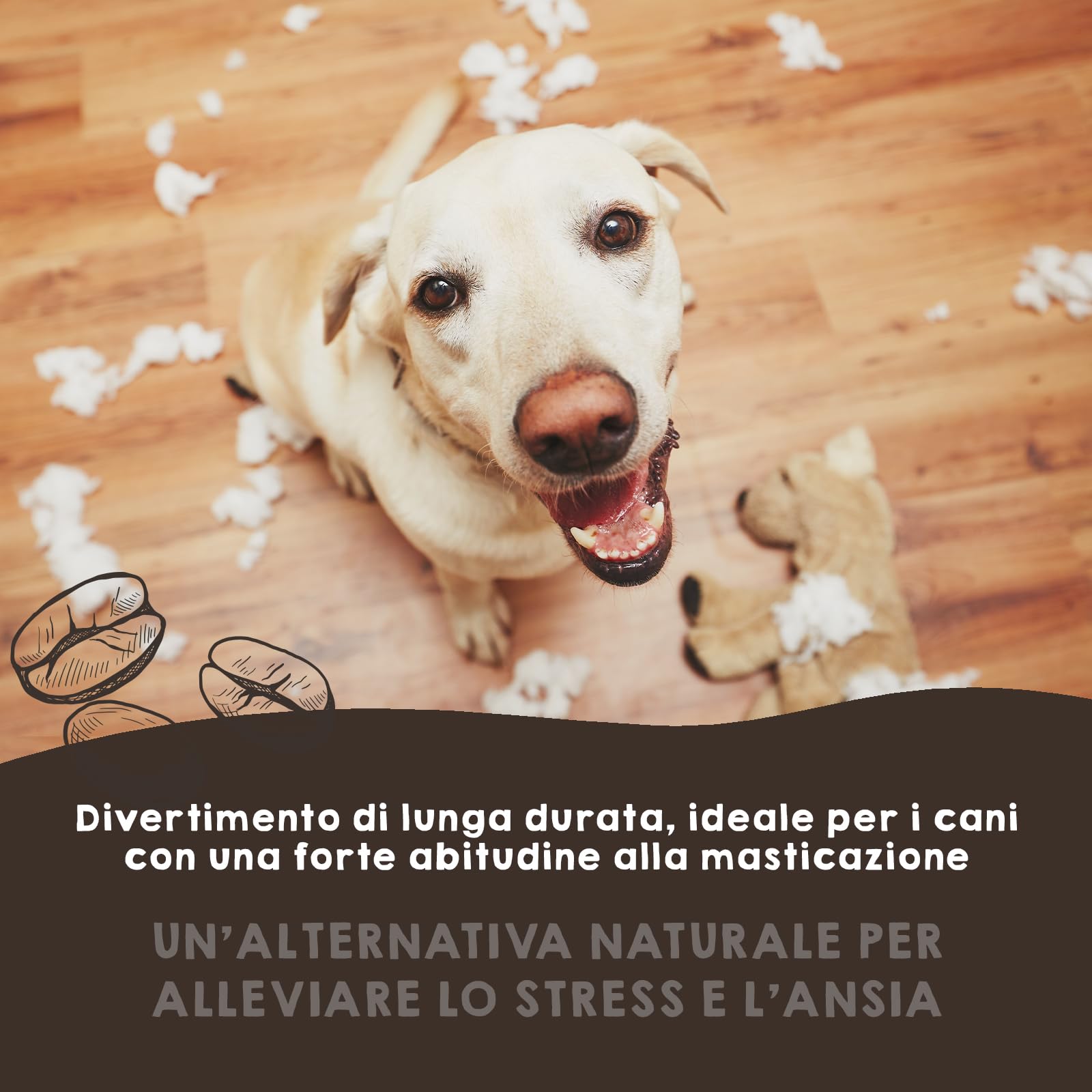 MAIKAI Confezione da 2 Legno di Caffè per Cani Taglia L – Masticativi Naturali e Sicuri – Alternativa all’Osso – Anti-Tartaro e Anti-Stress – Giocattolo da Masticare - Regali per Cani