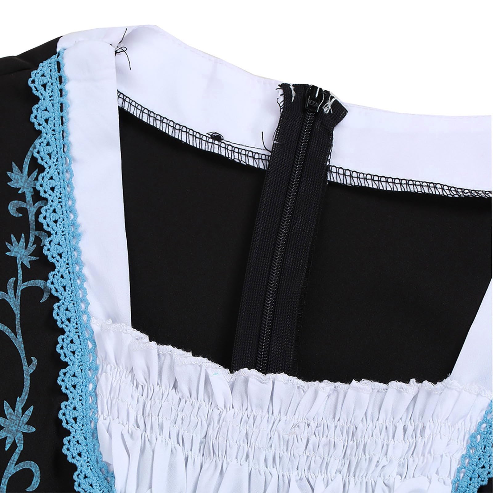 Vestito da donna Dirndl corto, abito tradizionale Dirndl, per Oktoberfest, da donna, costume tradizionale bavarese, abito da donna, scollo a V, set Dirndl, camicetta per Oktoberfest