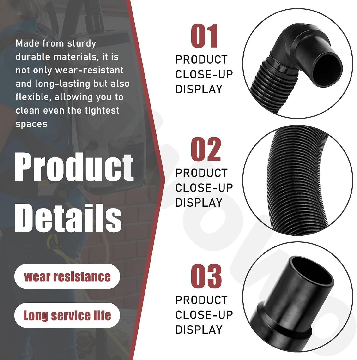 103048 Static-Dissipating Backpack Vacuum Hose for ProTeam Vacuum Hose