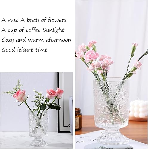 Miniatura 5 de Jarrón de pedestal, jarrón de compota transparente, jarrones de vidrio para flores, diseño grueso, centro de mesa de boda, mesa de centro de mesa