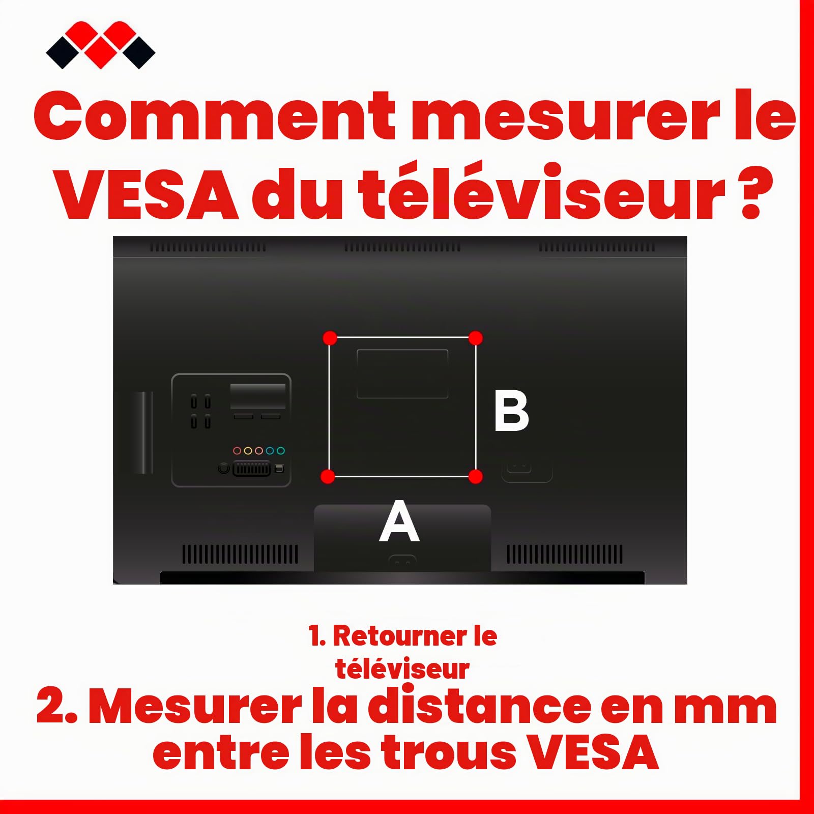 Meliconi CME EDR200 - Support mural avec double bras inclinable, pour TV à écran plat de 26" à 40". VESA 75-100-200. Couleur Noir.