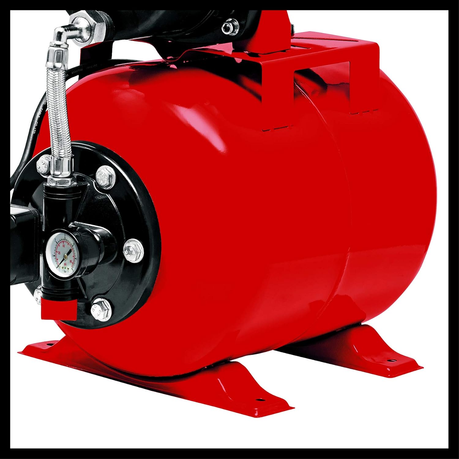 Close-up of the pressure gauge showing psi and bar readings