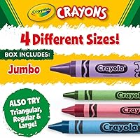 Vista 6 de Crayola Jumbo Crayons Classpack (200ct), Large Toddler Crayons, Bulk School Supplies, Essential Preschool & Kindergarten Art Supplies for Teachers