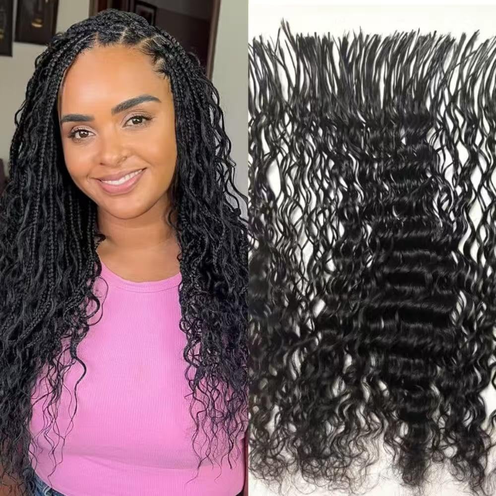 Bulk Boho Braids Deep Wave Human Hair 3 Units in 1 Pack Total 100g Bohemian Hair for Braiding Human Hair No Weft 100% Unprocessed Brazilian Raw Virgin Hair for Braiding 1 Pack 100g 18