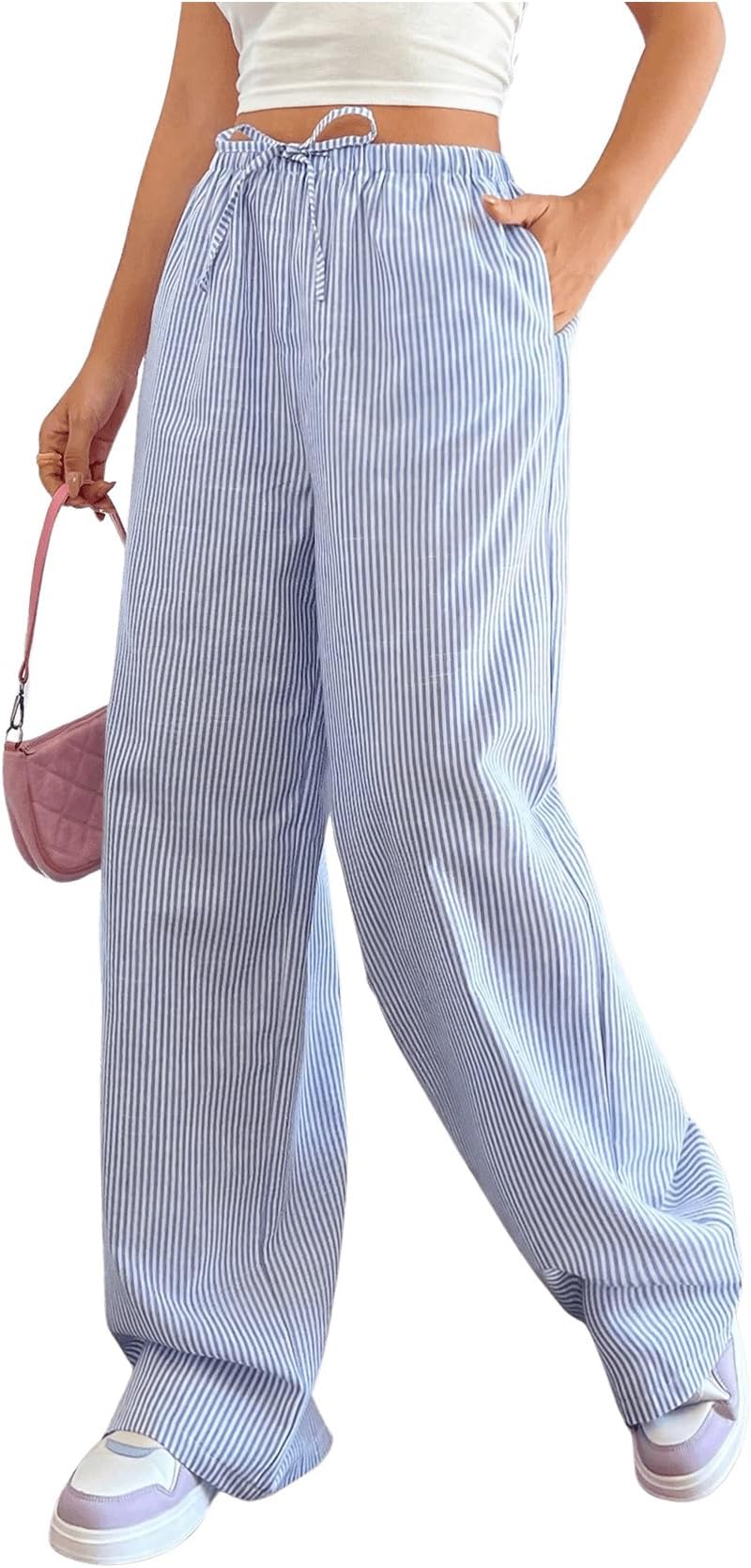 old navy blue and white striped pants