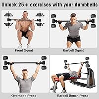 Vista 6 de Barra convertidora de mancuernas mejorada: transforma las mancuernas en barra, pesas ajustables, hasta 200 libras, adecuada para gimnasio en casa