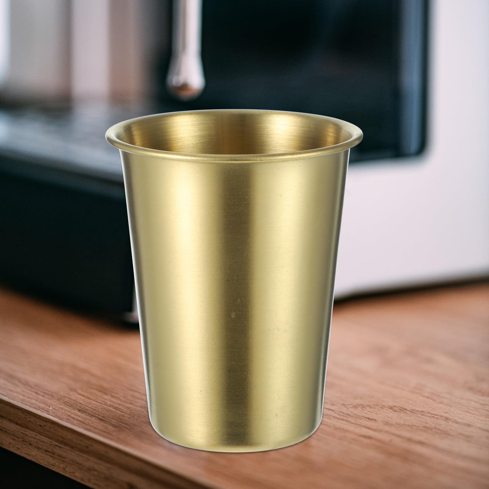 Set 6 Pezzi Bicchieri in Acciaio Inossidabile da 350ml, Tazze da Caffè e Bicchieri D'acqua in Metallo, Design Semplice e Pratico per Uso Quotidiano