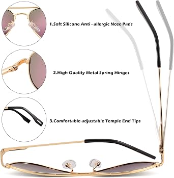Pro Acme Polarized Aviator Kids Sunglasses for Girls Boys Age 3-18, Petite Aviator Frame for Small Face Juniors, 52MM