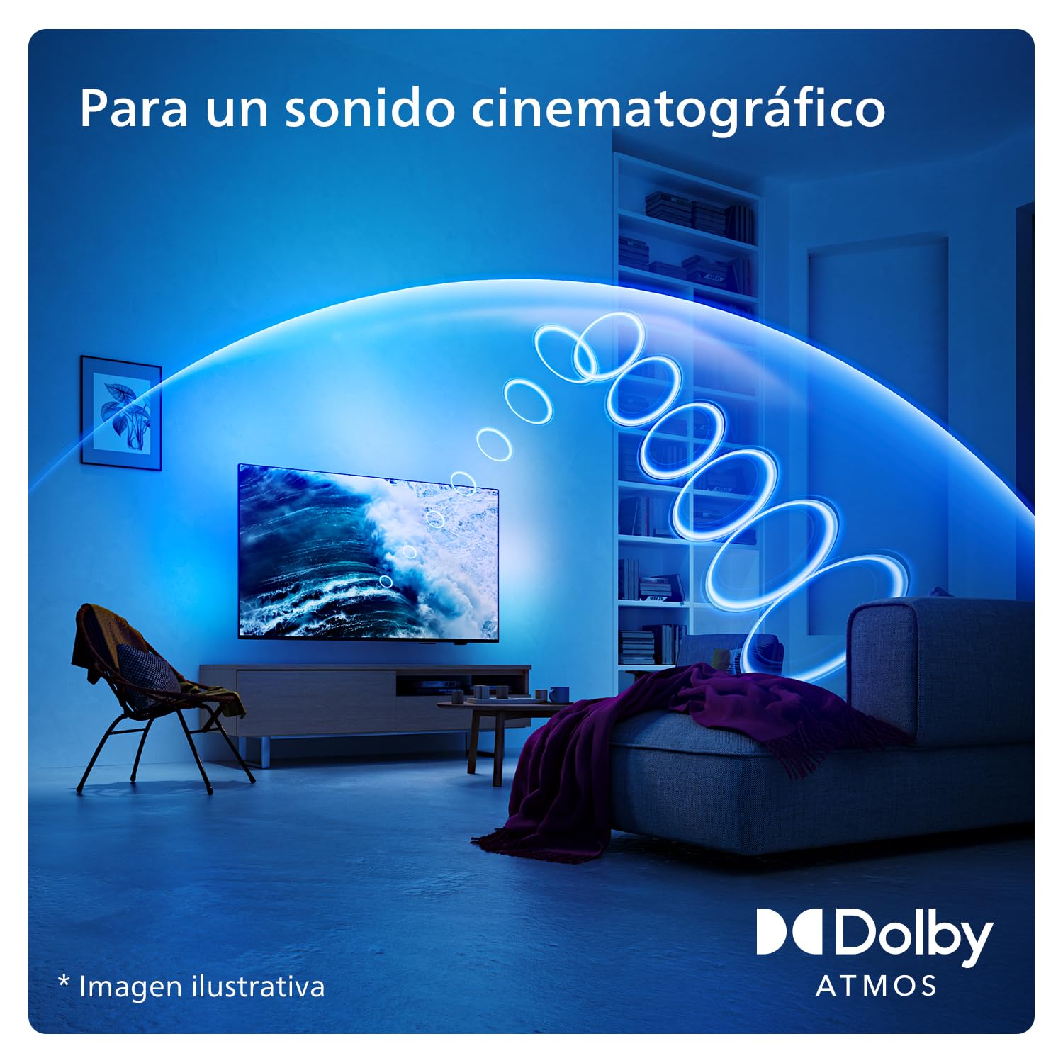 Philips Ambilight 65PUS8109 Smart TV 4K LED - Pantalla de 65 Pulgadas con Plataforma Titan OS, Pixel Precise Ultra HD y Sonido Dolby Atmos, Funciona con Alexa y Asistente de Google - Cromo Satinado