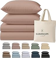 Vista 36 de Cloud Scape Linen - Juego de sábanas de 100% algodón egipcio, tamaño individual, juego de ropa de cama de lujo de 3 piezas, 400 hilos, calidad