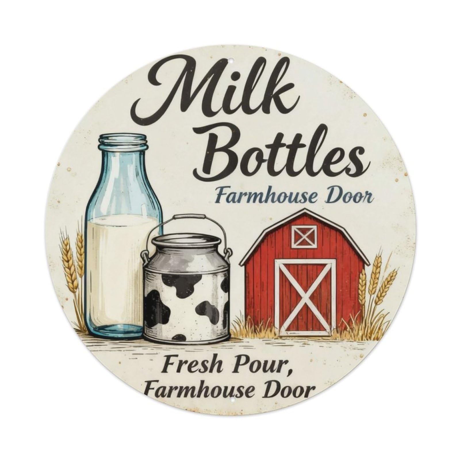 Milk Bottles Farmhouse Kitchen Decor Metal Tin Sign Plaque