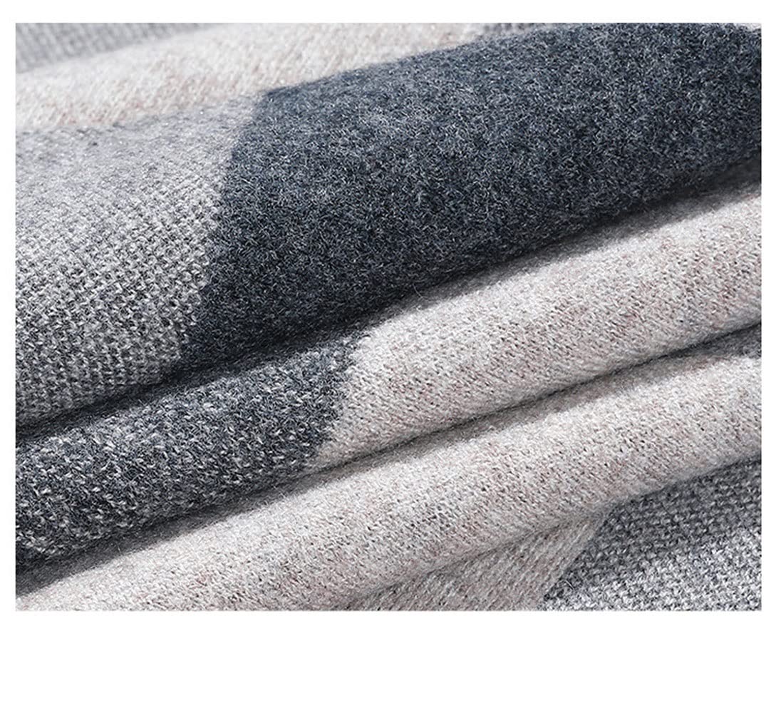 FRAH Sciarpa Invernale da Uomo, Sciarpa in Lana a Righe Scozzesi for Uomo (Color : A, Size : 70.8 x 11.8in)