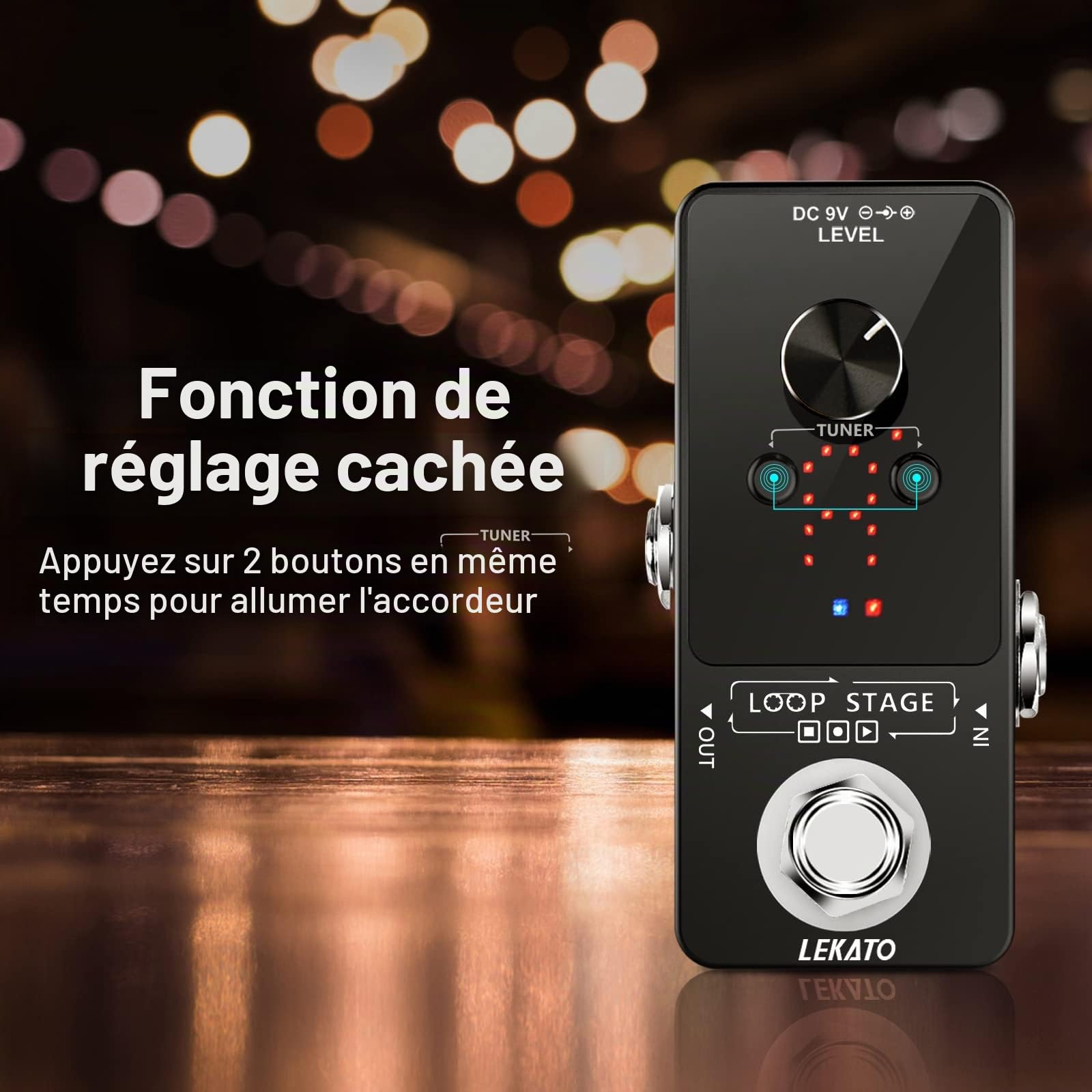LEKATO Pédale d'effet Looper pour guitare électrique et basse avec câble USB