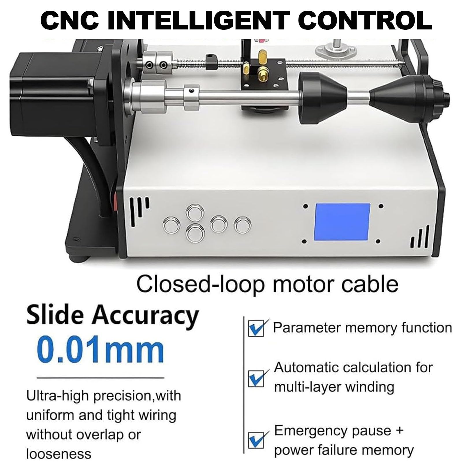 Avvolgitrici Automatiche Industriali per Fili, Macchine Avvolgitrici con Schermo LCD, Precisione 0,01 Mm, velocità Regolabile da 120 A 900 Giri/min, Coppia di 2,3 NM, per Fili Metallici, Lenze da