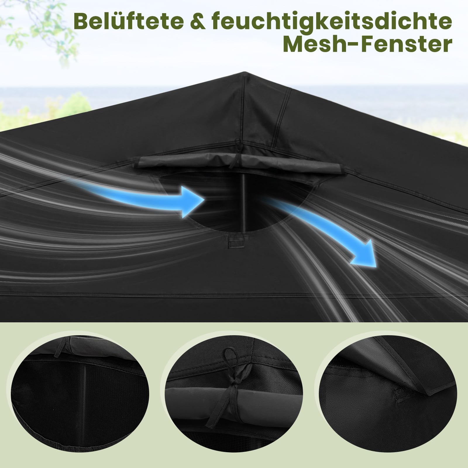 GYAMX Motorrad Garage 345 x 137 x 190 cm, Wasserdichtes Motorrad Zeltgarage mit Erdspieße & stabilem Metallrahmen, Faltgarage, Carport, Fahradgarage Gerätezelt für Motorräder & Brennholz