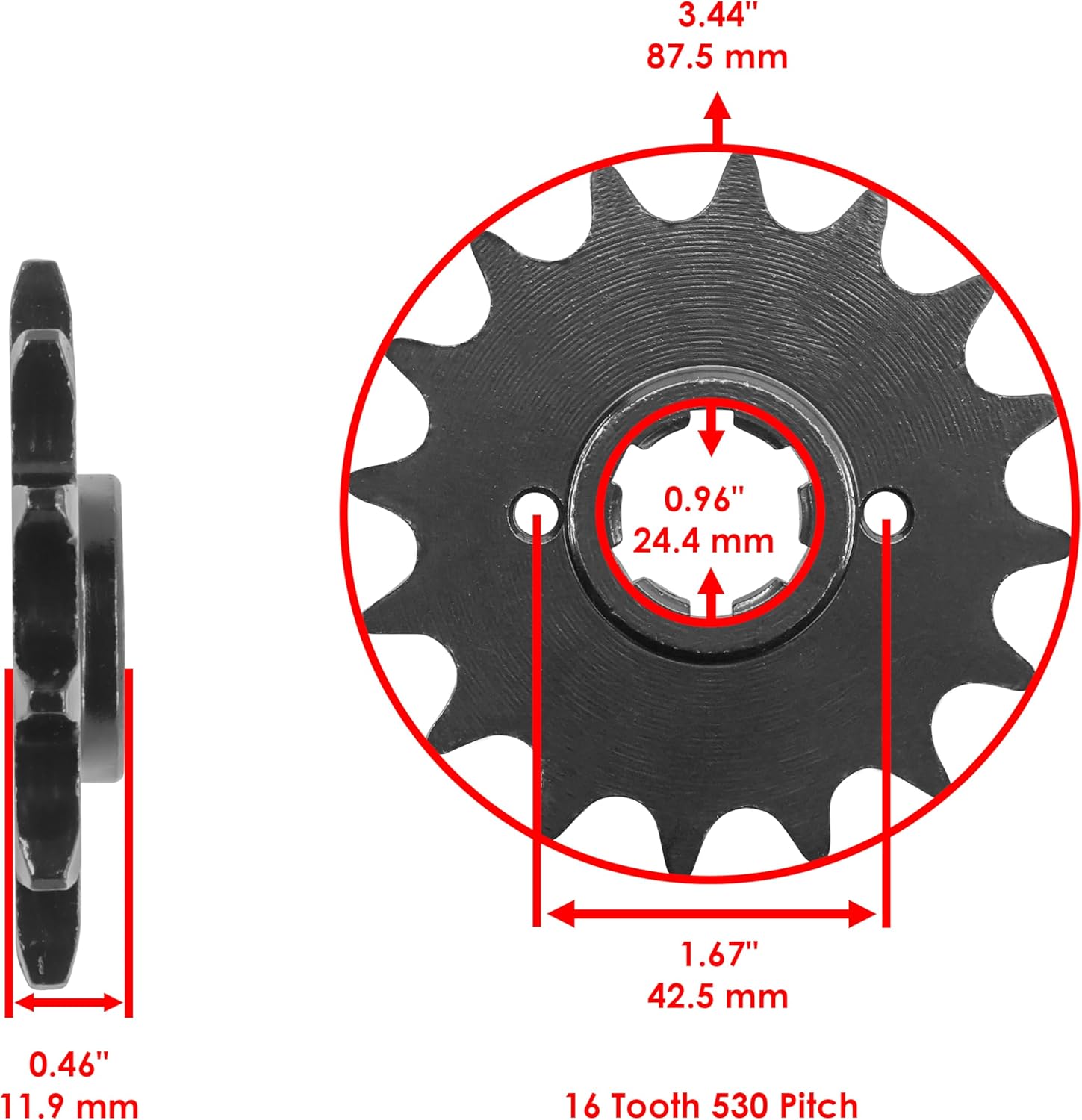 Caltric Drive Chain and Sprockets Kit Compatible with Yamaha XJ550 Maxim 1981-1983 / XJ550R Seca 1982 1983