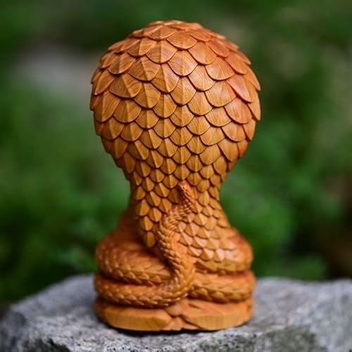 Miniatura 6 de Estatua de Buda con cabeza de guardián de serpiente, estatua de Buda Shakyamuni de madera de 4.7 pulgadas de alto, estatuas de Buda para decoración