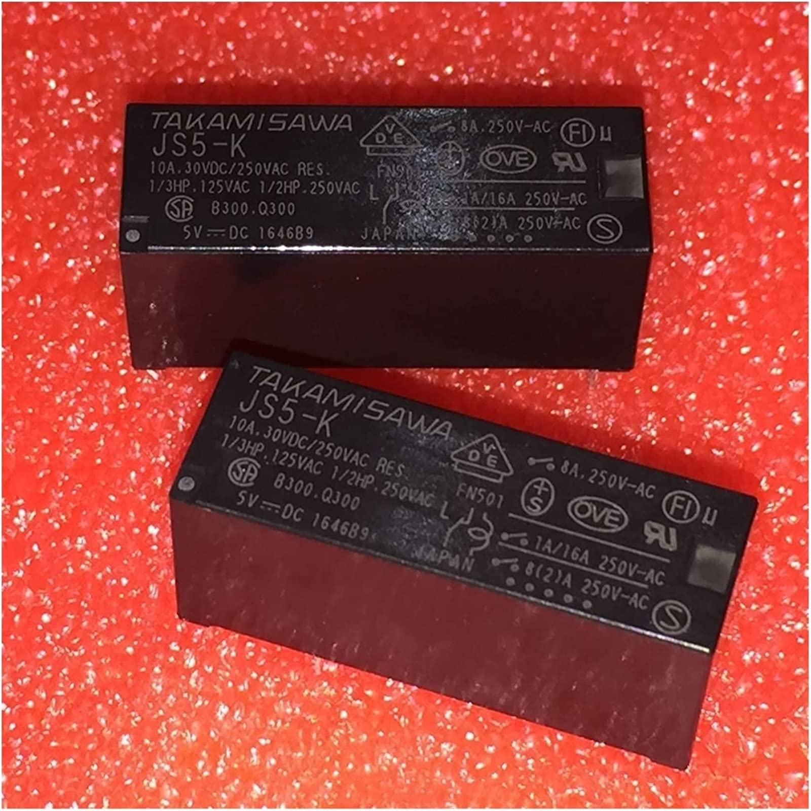 AQHYEBNSR Relay 50 Pieces Power JS24-K 24VDC JS12-K 12VDC JS5-K 5VDC DIP-5 8A(24V)