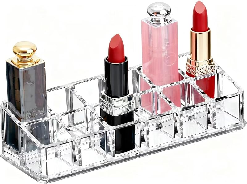 Organizador de Batons e Glosses em Acrílico Transparente com 12 Compartimentos KYHYFJMD